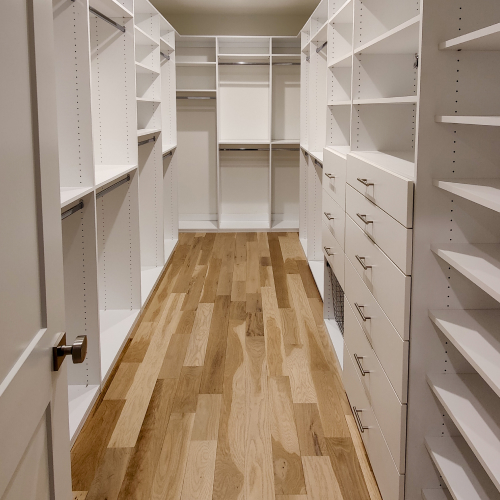 Narrow Walk-in Closet