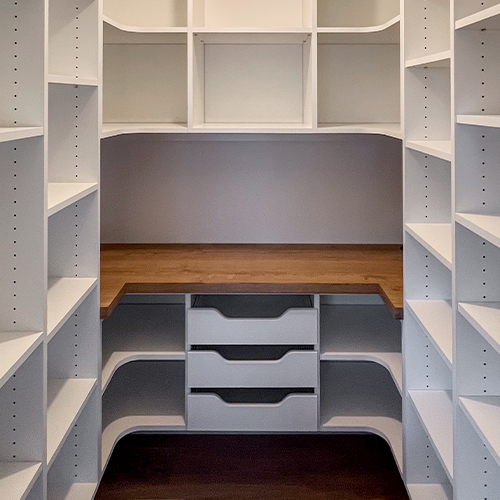 Pantry with Pull-Out Trays and Counter