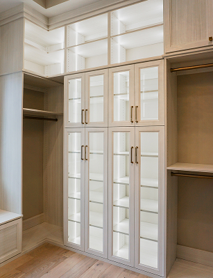 Beautiful closet with mirrored doors