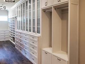 Walk-in Closet with Cabinets and Drawers