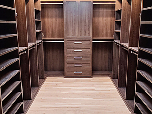 Dark Brown Wood Walk-in Closet