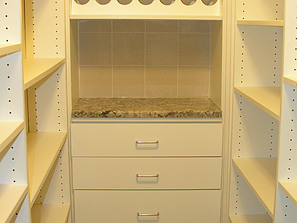 Pantry Storage with Counter and Wine Shelf