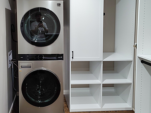 Laundry Room Storage with Stacked Washer/Dryer